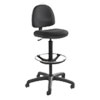 Precision Extended-Height Swivel Stool, Adjustable Footring, Supports Up to 250 lb, 23" to 33" Seat Height, Black Fabric