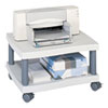 Wave Design Under-Desk Printer Stand, Plastic, 2 Shelves, 20" x 17.5" x 11.5", White/Charcoal Gray