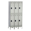 Double-Tier, Three-Column Locker, 36w x 18d x 78h, Two-Tone Gray