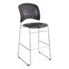 Reve Bistro Chair, Supports Up to 250 lb, 31" Seat Height, Black Seat, Black Back, Silver Base