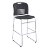 Vy Sled Base Bistro Chair, Supports Up to 350 lb, 30.5" Seat Height, Black Seat, Black Back, Silver Base