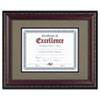Traditional frame with ornate gold accents.