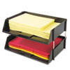 Industrial Stacking Tray Set Two Tier Plastic Black