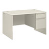 38000 Series Right Pedestal Desk, 48" x 30" x 30", Light Gray/Silver