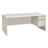 38000 Series Right Pedestal Desk, 72" x 36" x 30", Light Gray/Silver