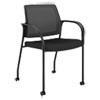 Ignition 2.0 4-Way Stretch Mesh Back Mobile Stacking Chair, Supports 300 lb, 18" Seat Height, Black Seat/Back, Black Base