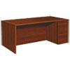 10700 Series Single Pedestal Desk with Full-Height Pedestal on Right, 72" x 36" x 29.5", Cognac