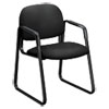 Solutions Seating 4000 Series Sled Base Guest Chair, Fabric Upholstery, 23.5" x 26" x 33", Black Seat/Back, Black Base