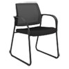 Ignition Series Mesh Back Guest Chair with Sled Base, Fabric Seat, 25" x 22" x 34", Black Seat, Black Back, Black Base