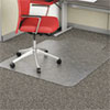 Occasional Use Studded Chair Mat for Flat Pile Carpet, 36 x 48, Lipped, Clear