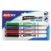 MARKS A LOT Pen-Style Dry Erase Markers, Medium Bullet Tip, Assorted Colors, 4/Set (24459)