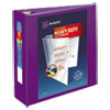 Heavy-Duty View Binder with DuraHinge and Locking One Touch EZD Rings, 3 Rings, 3" Capacity, 11 x 8.5, Purple