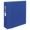 Heavy-Duty Non-View Binder with DuraHinge and Locking One Touch EZD Rings, 3 Rings, 4" Capacity, 11 x 8.5, Blue