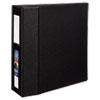 Heavy-Duty Non-View Binder with DuraHinge, Three Locking One Touch EZD Rings and Spine Label, 4" Capacity, 11 x 8.5, Black
