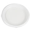 Hi-Impact Plastic Dinnerware, Plate, 9" dia, White, 500/Carton