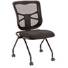Alera Elusion Mesh Nesting Chairs, Supports Up to 275 lb, 18.1" Seat Height, Black Seat, Black Back, Black Base, 2/Carton