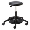 Lab Stool, Backless, Supports Up to 250 lb, 19.25" to 24.25" Seat Height, Black