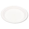 Compostable dinnerware made from sugarcane is microwave and freezer safe.