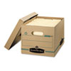 Recycled storage boxes with lift-off lid and tote handles.