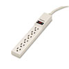 Six-Outlet Power Strip, 120V, 4ft Cord, 10-3/4 x 1 5/8 x 1-3/8,