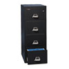 Four Drawer Vertical File 17 3 4w x 25d UL Listed 350 176; for Fire Letter Black