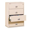 Four Drawer Lateral File 31 1 8 x 22 1 8 UL Listed 350 176; Ltr Legal Parchment