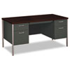 34000 Series Double Pedestal Desk, 60w x 30d x 29-1/2h, Mahogany