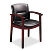 5000 Series Park Avenue Guest Chair, Black Vinyl/Mahogany Finish