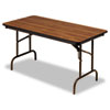 Premium Wood Laminate Folding Table Rectangular 60w x 30d x 29h Oak