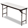 Premium Wood Laminate Folding Table Rectangular 60w x 18d x 29h Gray Charcoal
