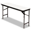 Premium Wood Laminate Folding Table Rectangular 72w x 18d x 29h Gray Charcoal