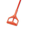 Janitor Style Screw Clamp Mop Handle, Fiberglass, 64", Safety Or