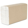 Folded, embossed white paper towels.