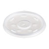 Plastic Lids for Foam Cups, Bowls and Containers, Flat with Straw Slot, Fits 6-14 oz, Translucent, 100/Pack, 10 Packs/Carton