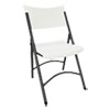 Premium Molded Resin Folding Chair, Supports Up to 250 lb, 17.52" Seat Height, White Seat, White Back, Dark Gray Base