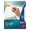 Print and Apply Index Maker Clear Label Dividers, 12-Tab, White Tabs, 11 x 8.5, White, 5 Sets