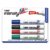 Intensity Bold Tank-Style Dry Erase Marker, Broad Chisel Tip, Assorted Colors, 4/Set
