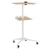 VUM Mobile Workstation, 25.25" x 19.75" x 35.5" to 47.75", Natural/White, Ships in 1-3 Business Days