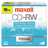 CD RW Discs 700MB 80min 4x Silver 10 Pack