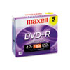 DVD R Discs 4.7GB 16x w Jewel Cases Silver 5 Pack