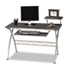 Eastwinds Vision Computer Desk 47 1 4w x 27d x 34h Anthracite with Black Glass
