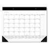 Academic Monthly Desk Pad, 21.75 x 17, White/Black Sheets, Black Binding/Corners, 12-Month (July to June): 2022 to 2023