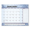 Slate Blue Desk Pad, 22 x 17, Blue Sheets, Clear Corners, 12-Month (Jan to Dec): 2024