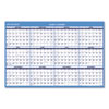 Horizontal Reversible/Erasable Wall Planner, 48 x 32, White/Blue Sheets, 12-Month (Jan to Dec): 2024