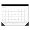Contemporary Monthly Desk Pad, 22 x 17, White Sheets, Black Binding/Corners,12-Month (Jan to Dec): 2024