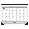 Ruled Desk Pad, 24 x 19, White Sheets, Black Binding, Black Corners, 12-Month (Jan to Dec): 2024