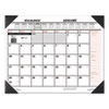Two-Color Monthly Desk Pad Calendar, 22 x 17, White Sheets, Black Corners, 12-Month (Jan to Dec): 2024