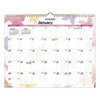 Watercolors Recycled Monthly Wall Calendar, Watercolors Artwork, 15 x 12, White/Multicolor Sheets, 12-Month (Jan-Dec): 2024