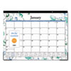 Lindley Desk Pad, Floral Artwork, 22 x 17, White/Blue/Green Sheets, Black Binding, Clear Corners, 12-Month (Jan-Dec): 2023