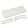 Steel hanging shelf for the VerséTM Panel System stores items within easy reach.